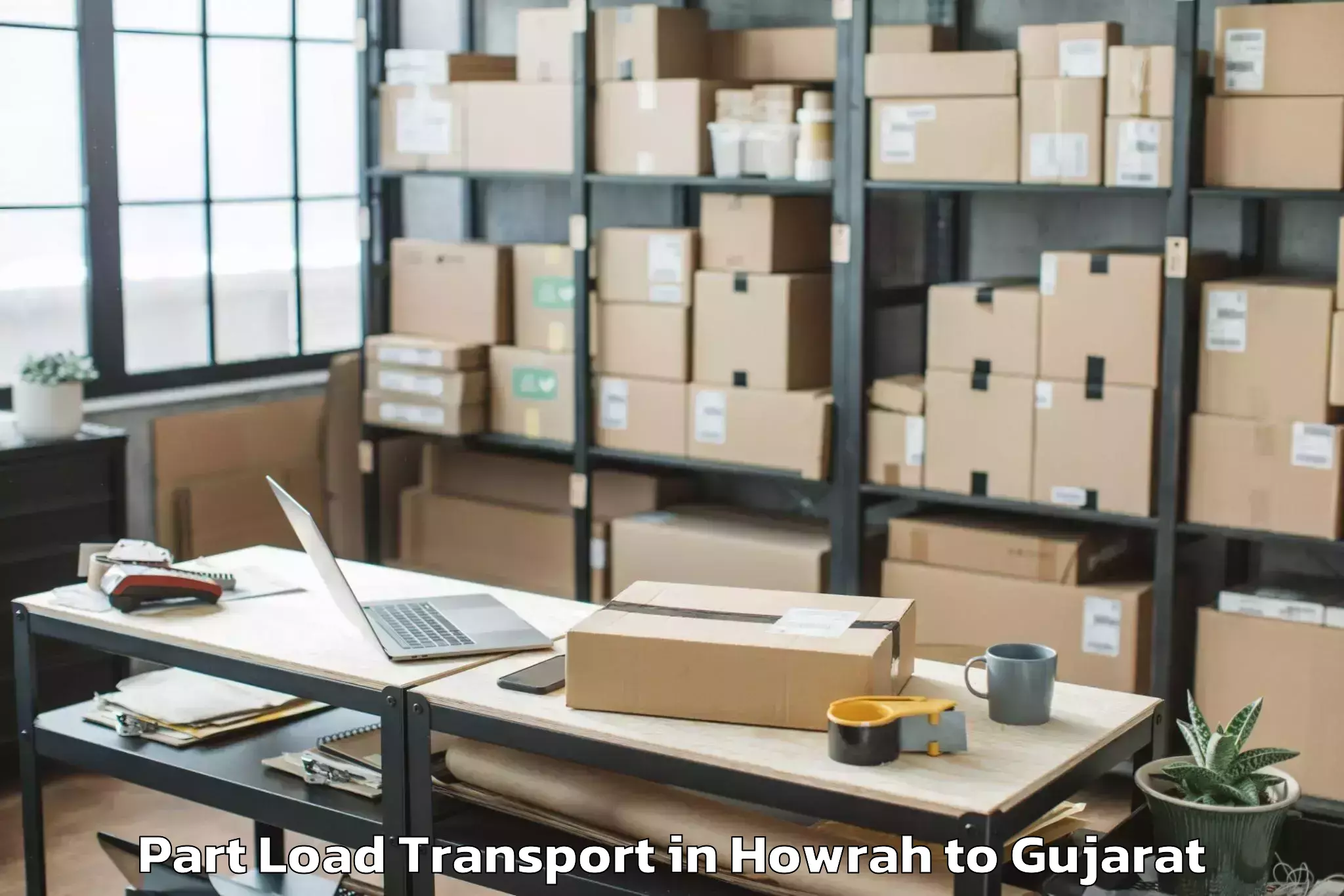 Affordable Howrah to Valabhipur Part Load Transport